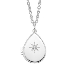 Stříbrný medailon Cubic Zirconia hvězdička
