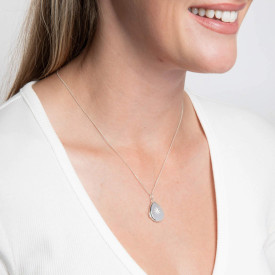 Stříbrný medailon Cubic Zirconia hvězdička