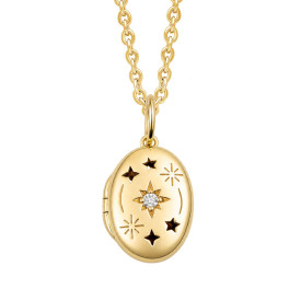 Stříbrný medailon Noční obloha Gold plated