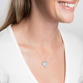 Stříbrný medailon SRDCE Cubic Zirconia