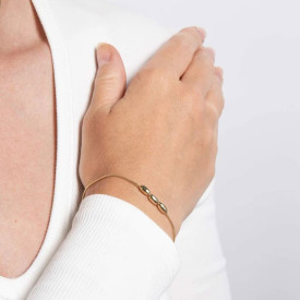 Stříbrný náramek pokrytý zlatem Three Bead