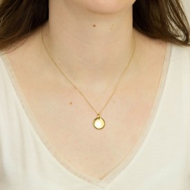 Stříbrný přívěsek gold plated disk 15mm