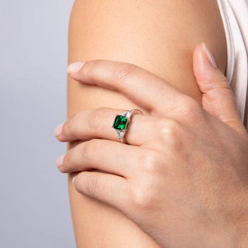Stříbrný prsten Diamonfire Emerald