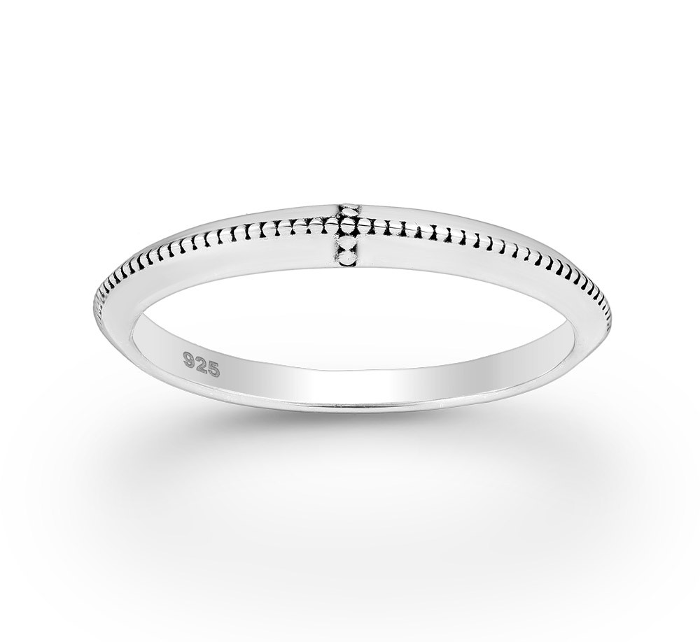 Stříbrný prsten Oxidized Band