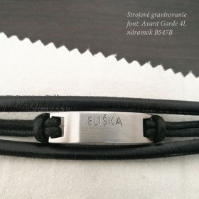 kožený náramok s gravírovaním