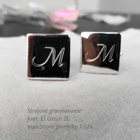 Gravírované strieborné manžetové gombíky
