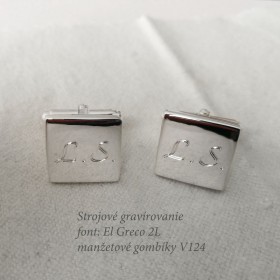 gravírovanie strieborných manžetových gombíkov