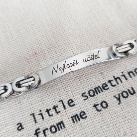 Pánský ocelový ID náramok na gravírování Silver